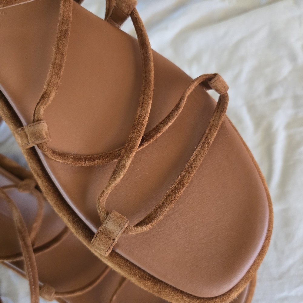 Khaite Alba Suede Ankle-Tie Gladiator Sandals - Picture 7 of 12